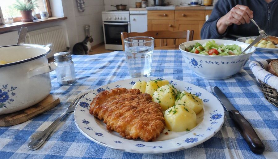 Řízek šťavnatý, s obalem, který drží
